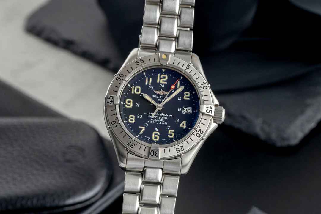  Breitling Superocean Stahl Automatik Herrenuhr Ref. A17045 Box & Papiere 1998  