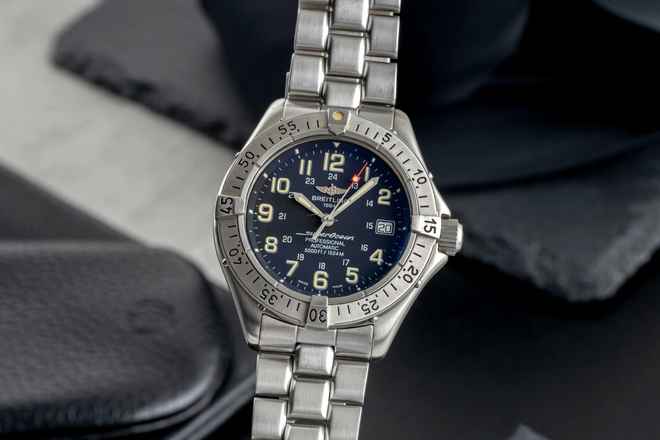  Breitling Superocean Stahl Automatik Herrenuhr Ref. A17045 Box & Papiere 1998  