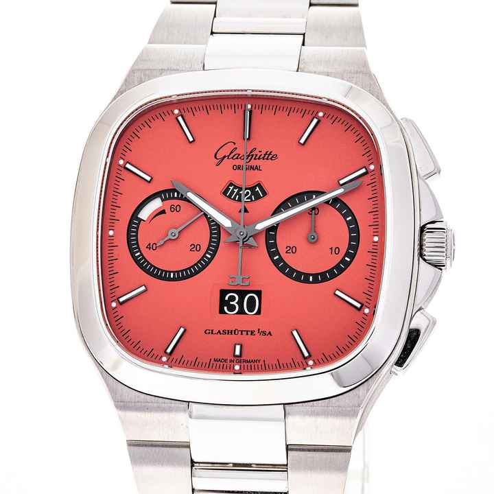  Glashütte Original Seventies Chronograph Panoramadatum Date Watermelon 40 – 1-37-02-17-02-70 – NEW & Unworn – 2025 Full Limited Edition 