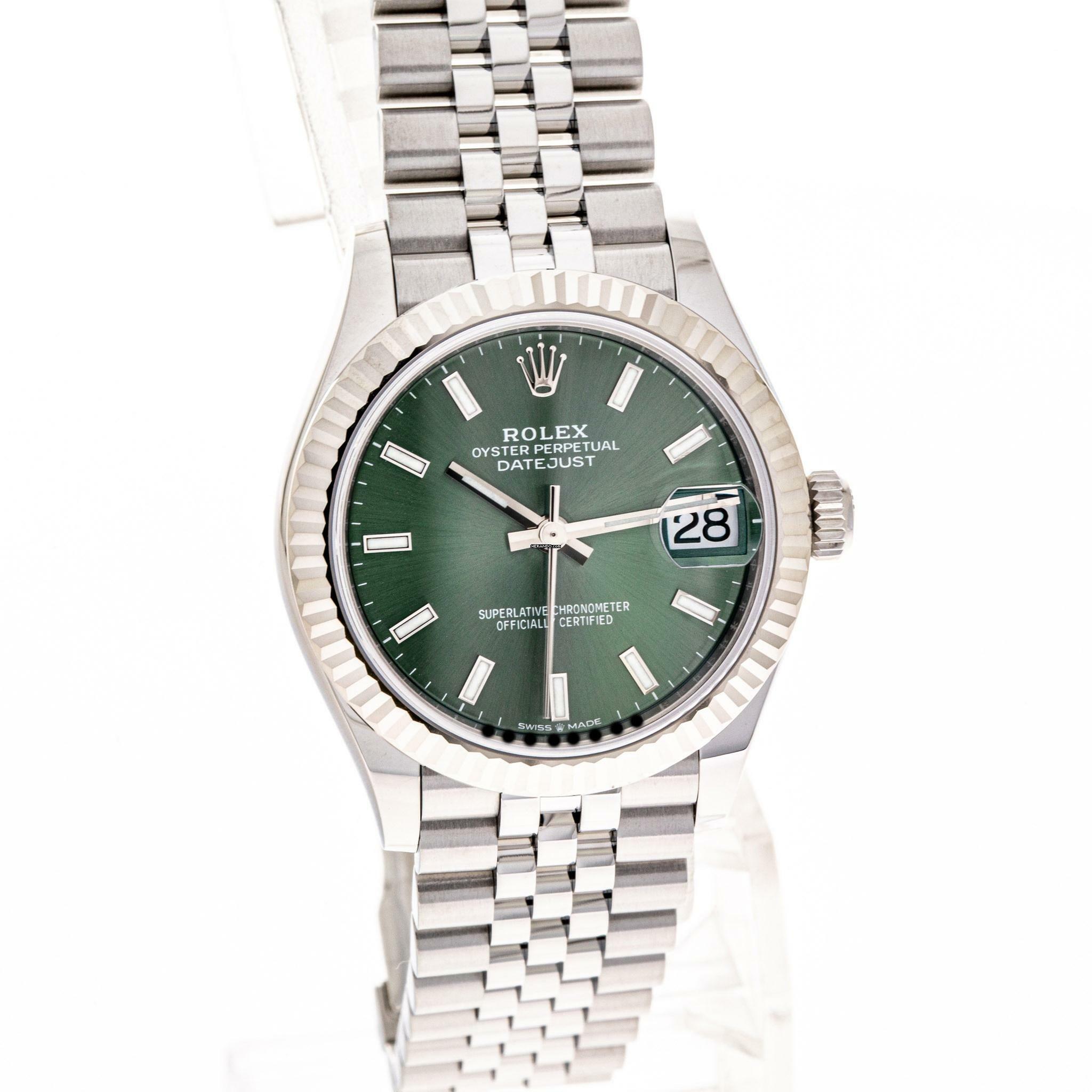 Thumbnail von Rolex Datejust 31 Mint Green Jubilee – Whitegold Bezel – 278274 – NEW – Lc100 – 2022 Full Set