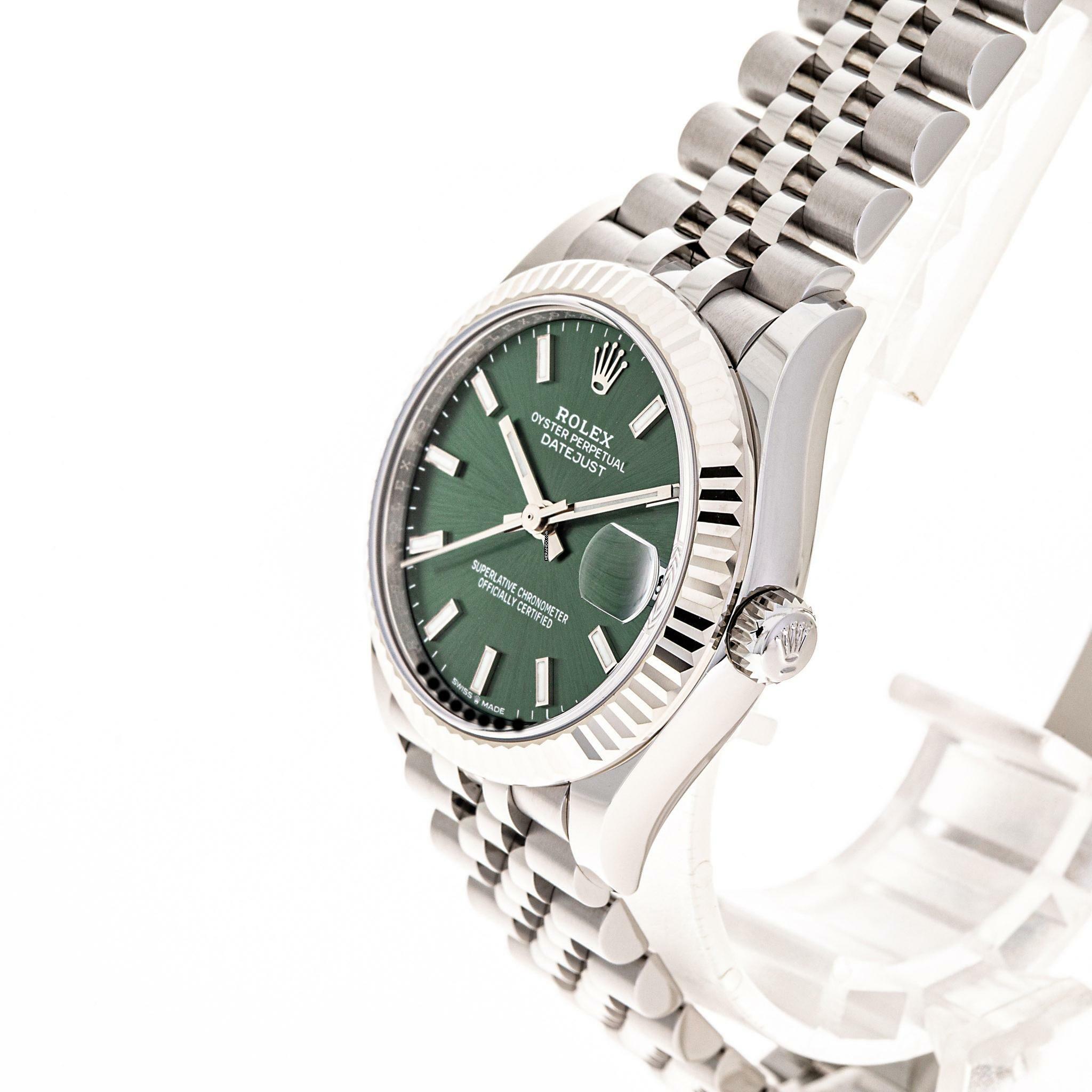 Thumbnail von Rolex Datejust 31 Mint Green Jubilee – Whitegold Bezel – 278274 – NEW – Lc100 – 2022 Full Set