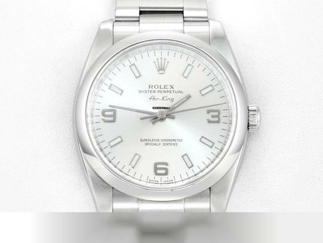  Rolex Air King 34mm Medium 114200 2010 Edelstahl Automatik Stahl Stainless Steel Oyster-band Chronometer 