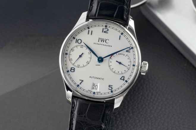  IWC Portugieser Automatik 7 Days Edelstahl Automatik Herrenuhr Ref. IW500705 Papiere 