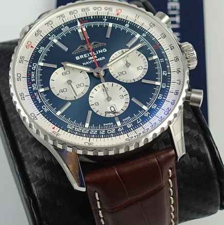  Breitling Navitimer 1 B01 Chronograph 46 Blue Full Set / New Watch 