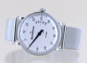 Thumbnail von Meistersinger Vintago Date Stahl 38mm Weiß Einzeiger Neu B+P Dresswatch