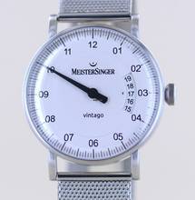 Thumbnail von Meistersinger Vintago Date Stahl 38mm Weiß Einzeiger Neu B+P Dresswatch