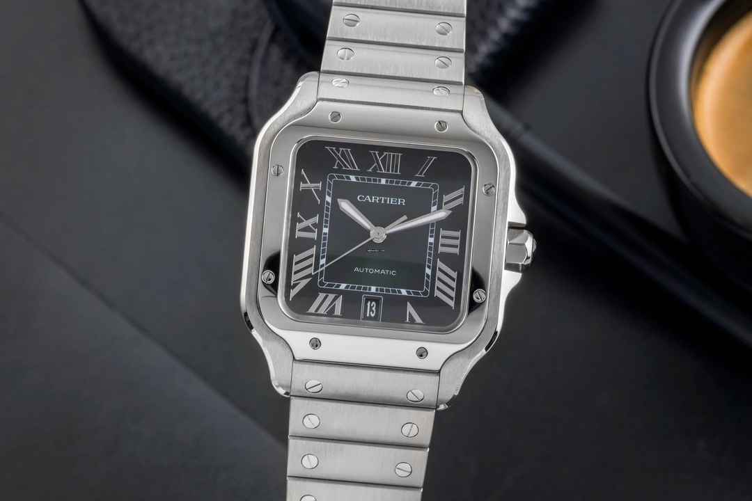  Cartier Santos Stahl Green Dial Automatik Herren Ref WSSA0062 Box & Papiere 2023  