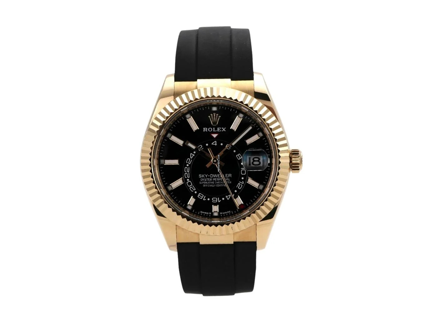 Rolex Sky-Dweller Gelbgold / Oysterflex Ref. 336238 Schwarz