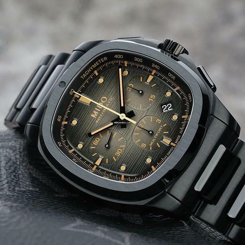  Mido Multifort Chronograph TV Chronograph black PVD NEW FULL SET 