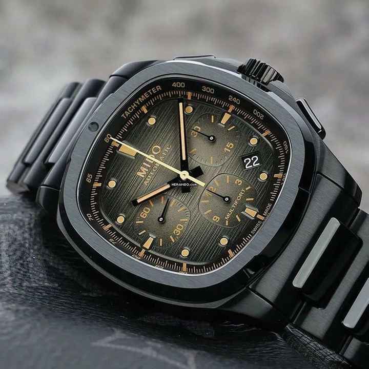  Mido Multifort Chronograph TV Chronograph black PVD NEW FULL SET 