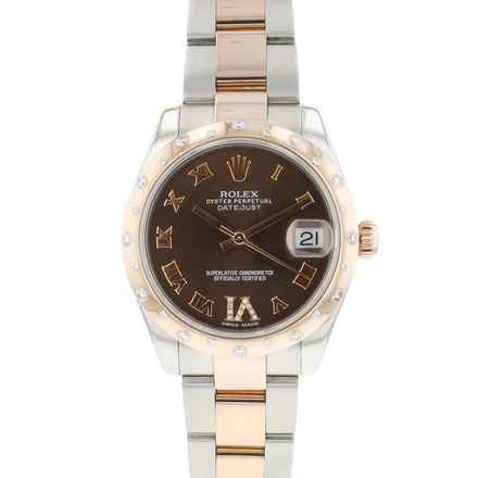  Rolex Datejust 31 Steel Everose Choco Roman Diamond Dial 