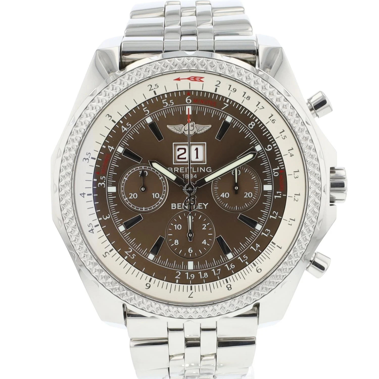  Breitling Bentley 6.75 Steel Brown Dial  