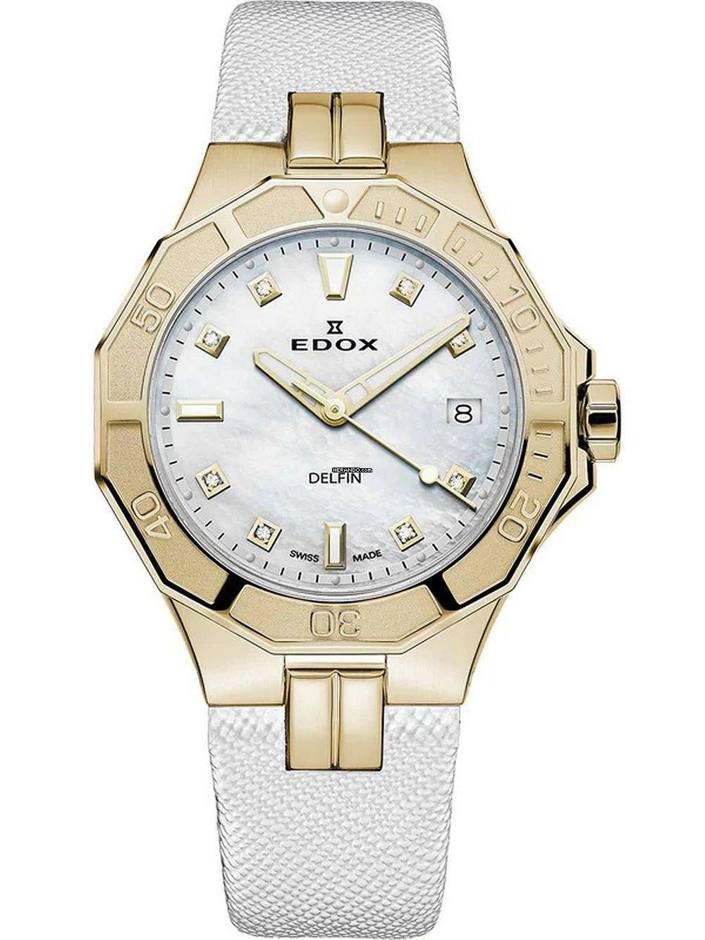  Edox 53020-37JC-NADD Delfin Diver Damenuhr 38mm 20ATM 