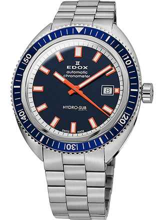  Edox 80128-3BUM-BUIO Hydro-Sub Automatik Chronometer Herrenuhr 42mm 30ATM 