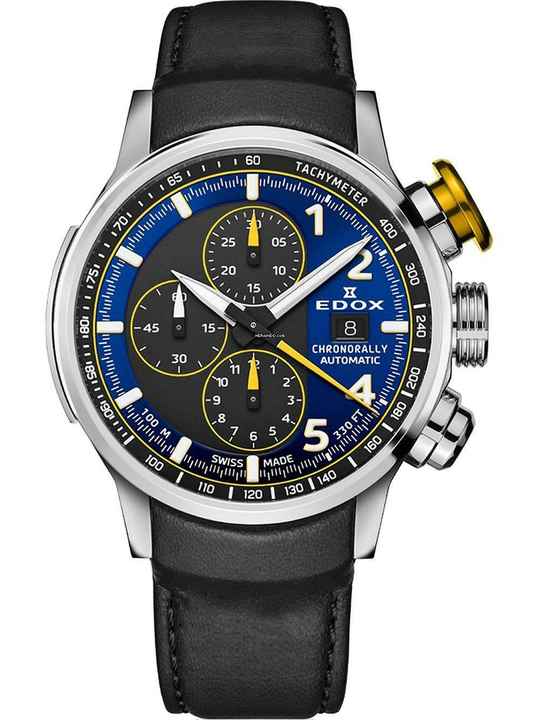  Edox Chronorally 01129-TTNJCN-BUNJ Chronorally Automatik Herrenuhr 45mm 10ATM 