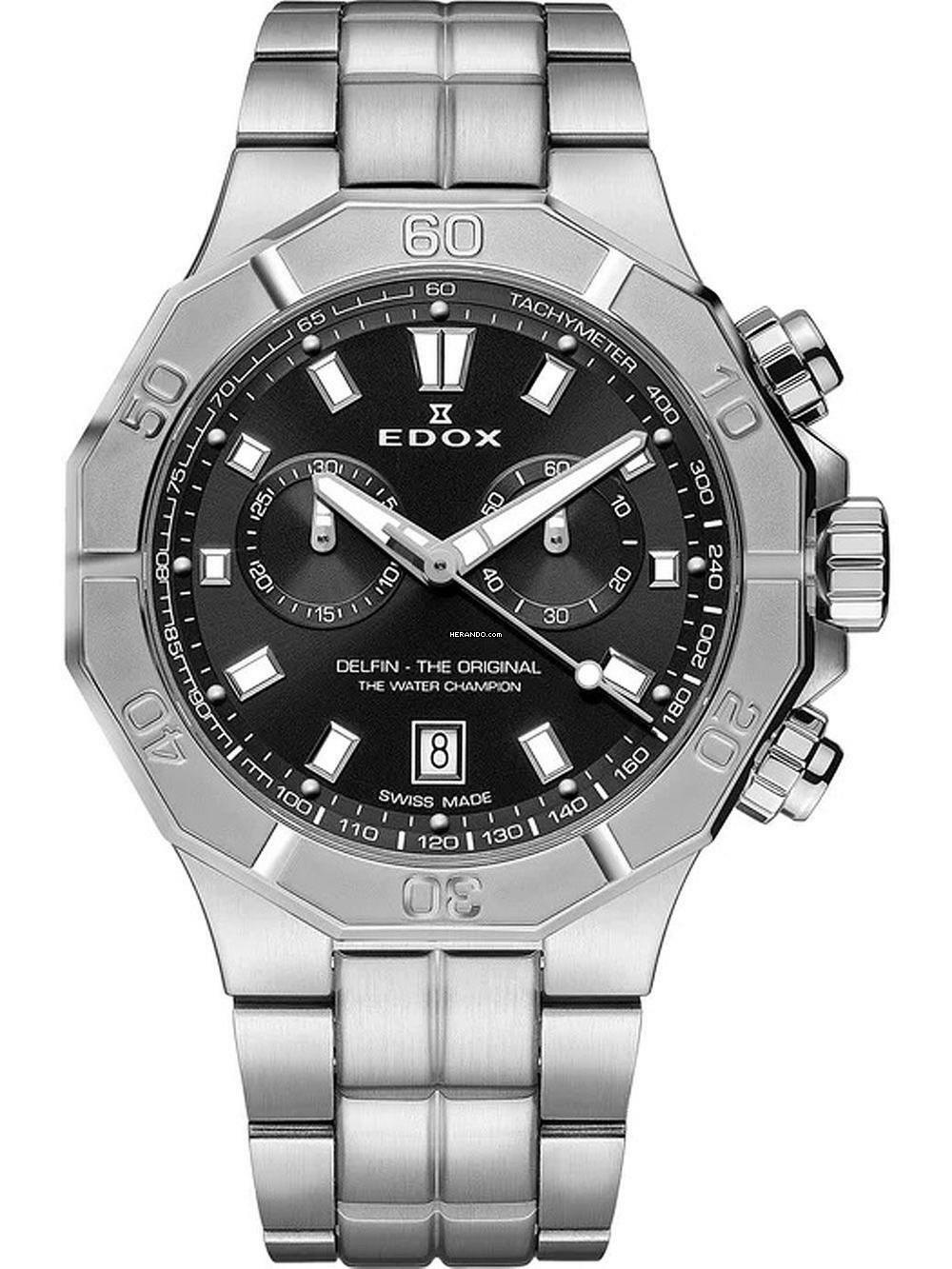  Edox 10113-3M-NIN Delfin Chronograph Herrenuhr 43mm 20ATM 