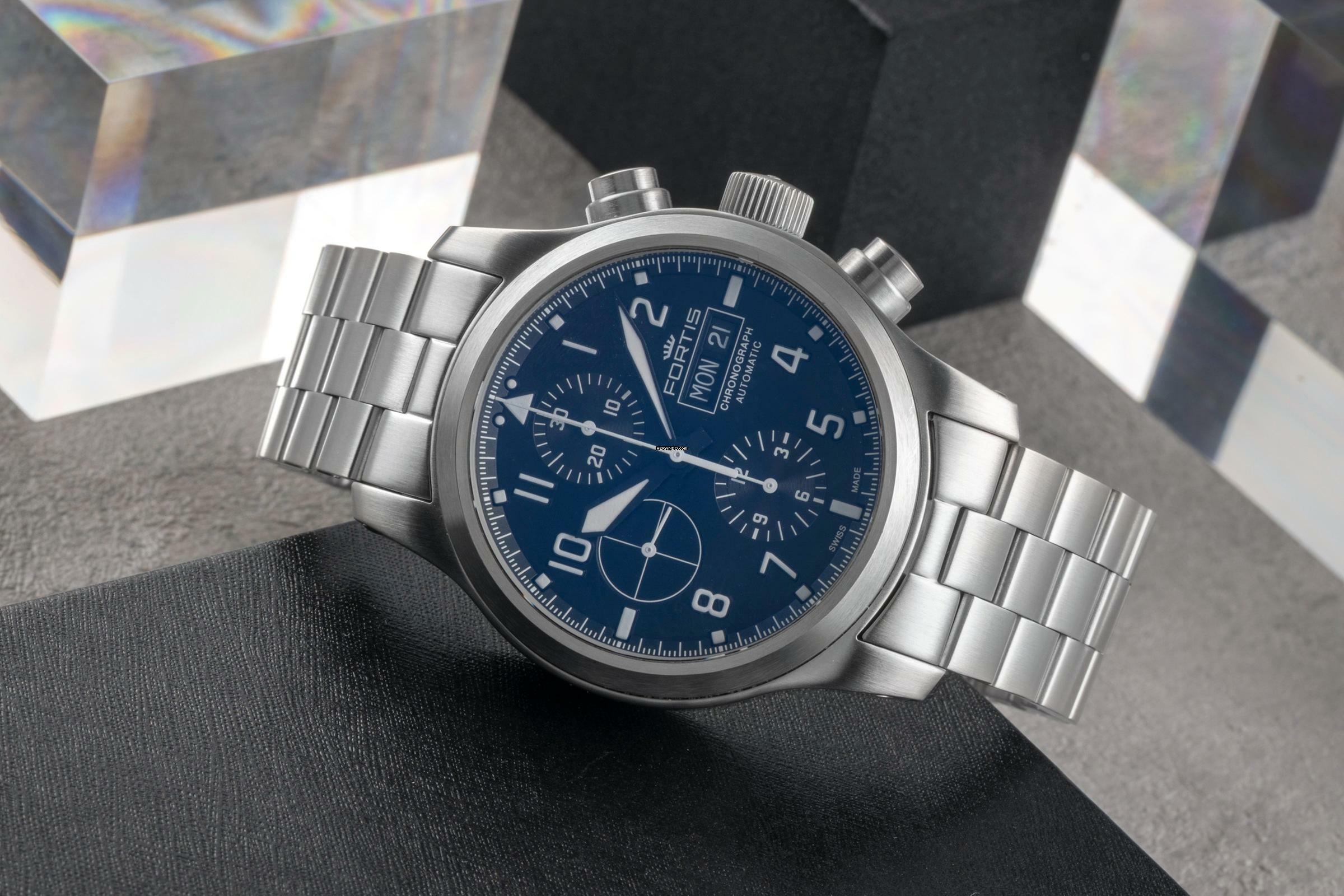 Thumbnail von Fortis Aeromaster Chronograph Stahl Automatik Ref.656.10.141