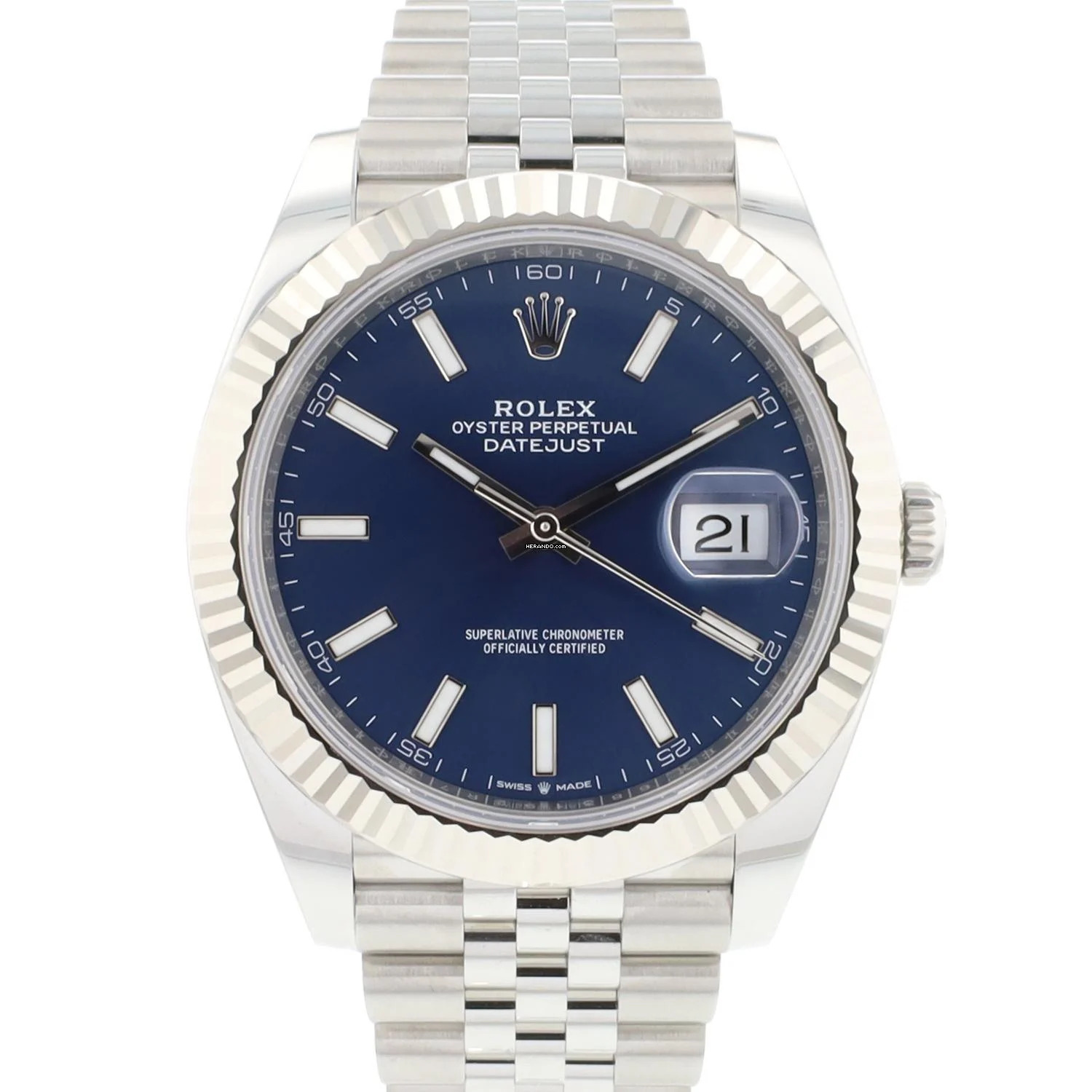  Rolex Datejust 41 Jubilee Fluted Blue Dial 