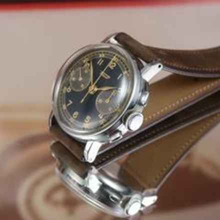  Tissot MINT RARE 28,9 BLACK DIAL CHRONOGRAPH FROM THE 40'S 15TL  