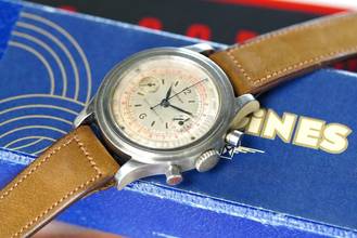 Thumbnail von Longines SUPER RARE 13ZN TRE-TACCHE CHRONOGRAPH WITH SANDWICH DIAL 4974