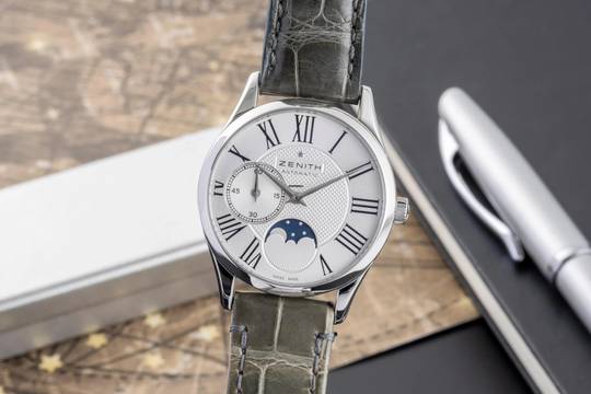  Zenith Elite Ultra Thin Moonphase Edelstahl Automatik Damenuhr Ref. 03.2310.692 