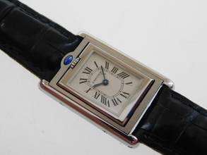 Thumbnail von Cartier Basculante 2386 im Traum Zustand mit original Cartier Krokoband und Schließe