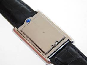 Thumbnail von Cartier Basculante 2386 im Traum Zustand mit original Cartier Krokoband und Schließe