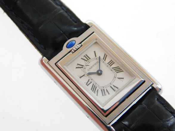  Cartier Basculante 2386 im Traum Zustand mit original Cartier Krokoband und Schließe 