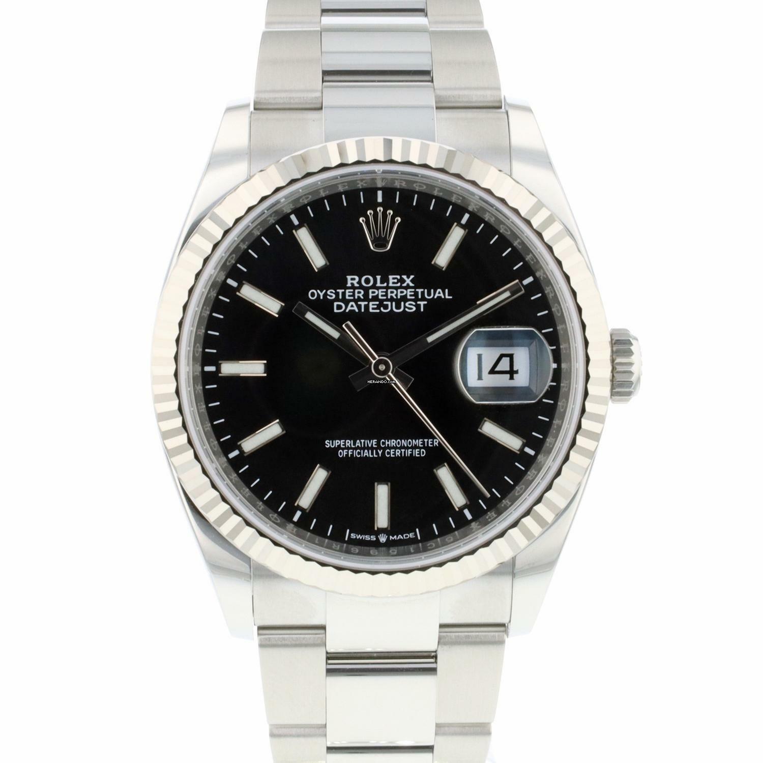  Rolex Datejust 36 Fluted Black Dial  