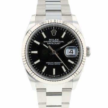  Rolex Datejust 36 Fluted Black Dial  