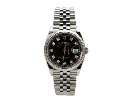  Rolex Datejust 36 Oystersteel Weißgold Ref. 126234 Diamant Schwarz Jubile-Band  