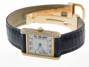Thumbnail von Cartier Tank Louis Cartier 18 Karat Louis Tank fresh Cartier Service 9/25 Factory Diamond 21 x 28 mm Faltschließe 2 Jahre Cartier Garantie mit original Brillantbesatz wie Neu