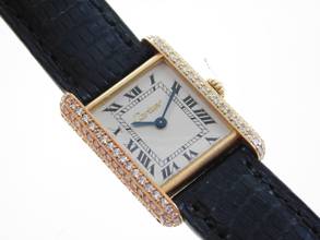 Thumbnail von Cartier Tank Louis Cartier 18 Karat Louis Tank fresh Cartier Service 9/25 Factory Diamond 21 x 28 mm Faltschließe 2 Jahre Cartier Garantie mit original Brillantbesatz wie Neu