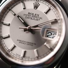 Thumbnail von Rolex Datejust 36 Smooth Oyster Silver Tuxedo Dial Roulette Date