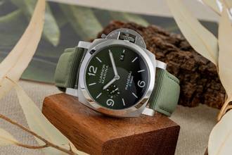 Thumbnail von Panerai Luminor Marina Automatic Verde Smeraldo Stahl Automatik Ref. PAM01356 B&P 2023