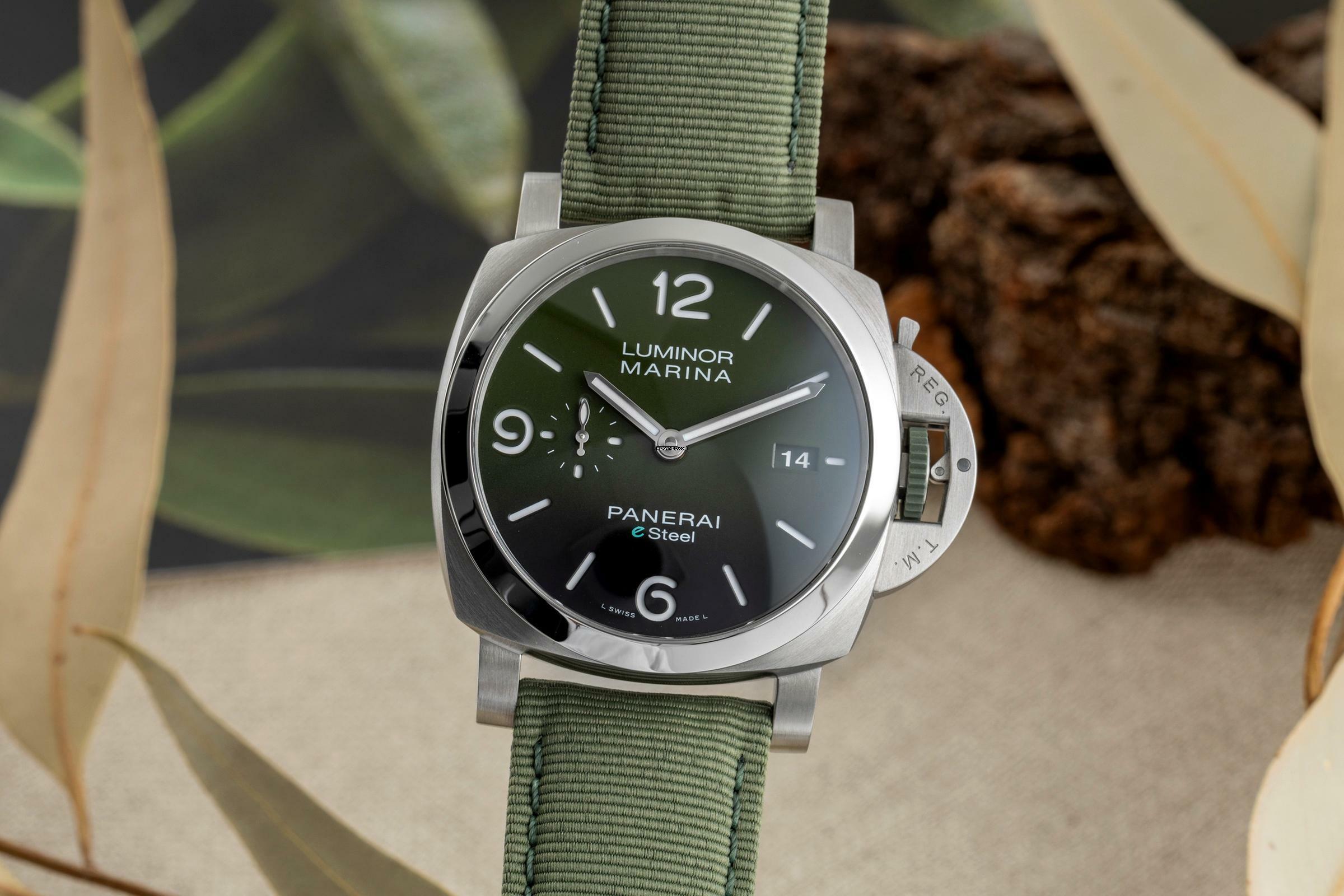 Panerai Luminor Marina Automatic Verde Smeraldo Stahl Automatik Ref. PAM01356 B&P 2023