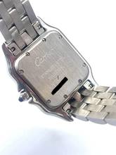 Thumbnail von Cartier Panthère Steel 27mm size,Nice condition Quarz Diamonds After Market Iced Out Box+Papers Open date with papers