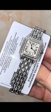 Thumbnail von Cartier Panthère Steel 27mm size,Nice condition Quarz Diamonds After Market Iced Out Box+Papers Open date with papers
