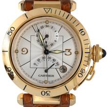 Thumbnail von Cartier Pasha Power Reserve GMT 38MM gold 18KT 2003 Full Set TOP Condition