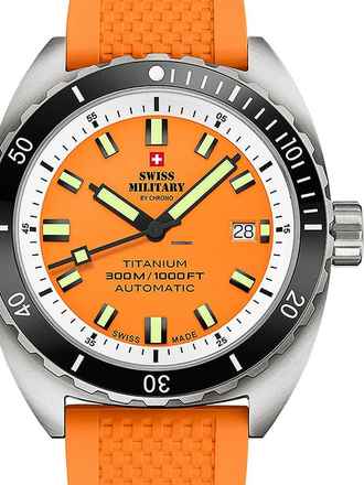  Swiss Military SMA34100.10 Diver Titanium Automatik Herrenuhr 42mm 30ATM 