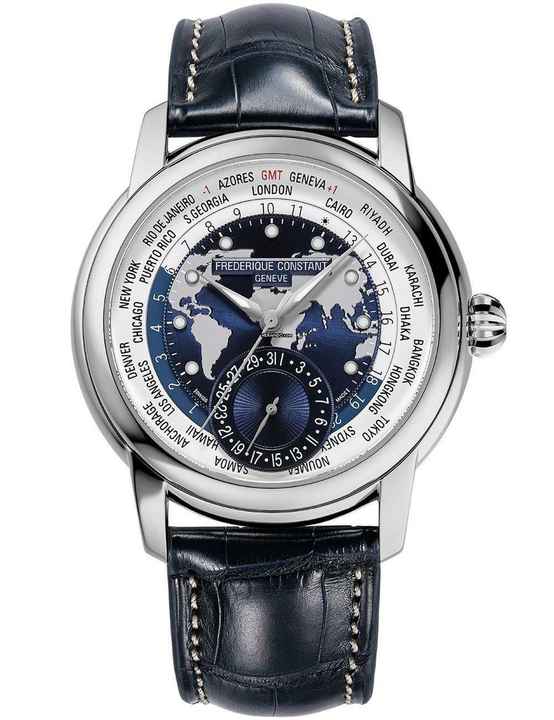  Frederique Constant FC-718NWWM4H6 Herrenuhr Classic Worldtimer Automatik 42mm 5ATM 