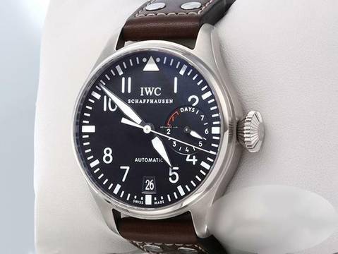  IWC Große Fliegeruhr Big Pilot Fliegeruhr Automatik Iw5004 Iwc-service 2023 Edelstahl Stahl Steel Black Dial  