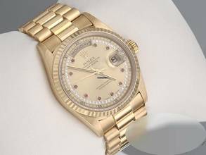 Thumbnail von Rolex Day-Date 36 36mm 18238 1999 Gelbgold 750 Diamanten Rubine Automatik 18kt Yellow Gold President-band Chronometer Oyster