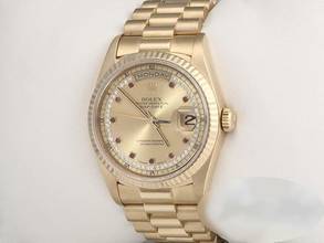 Thumbnail von Rolex Day-Date 36 36mm 18238 1999 Gelbgold 750 Diamanten Rubine Automatik 18kt Yellow Gold President-band Chronometer Oyster
