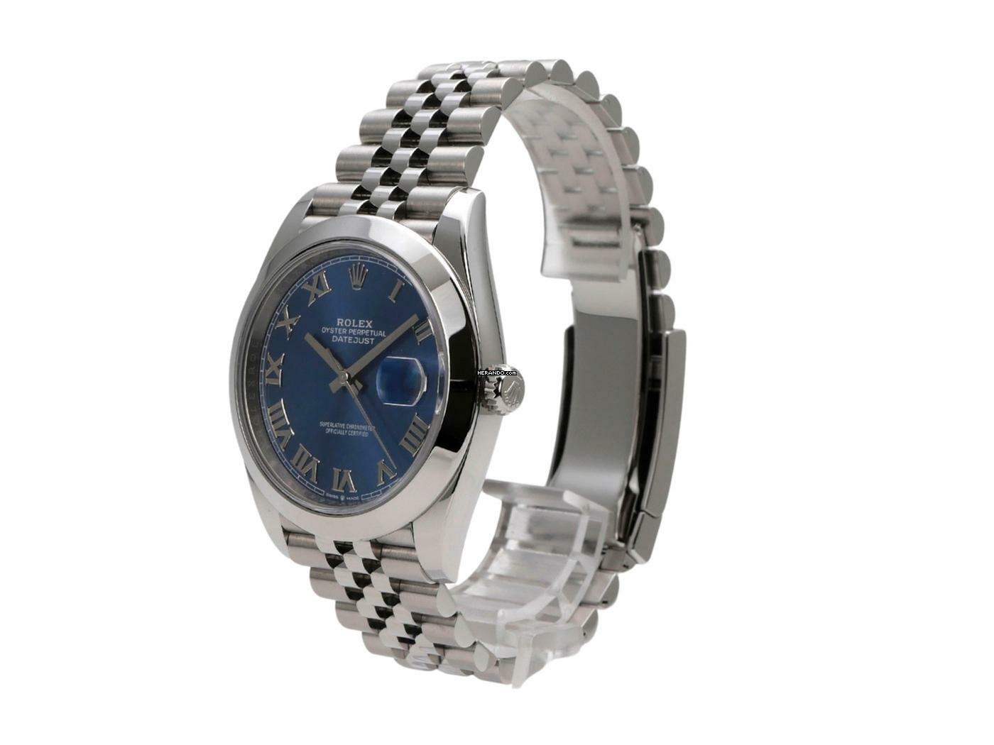 Rolex Datejust 41 Ref. 126300 Oystersteel Blau Römisch Jubile-Band