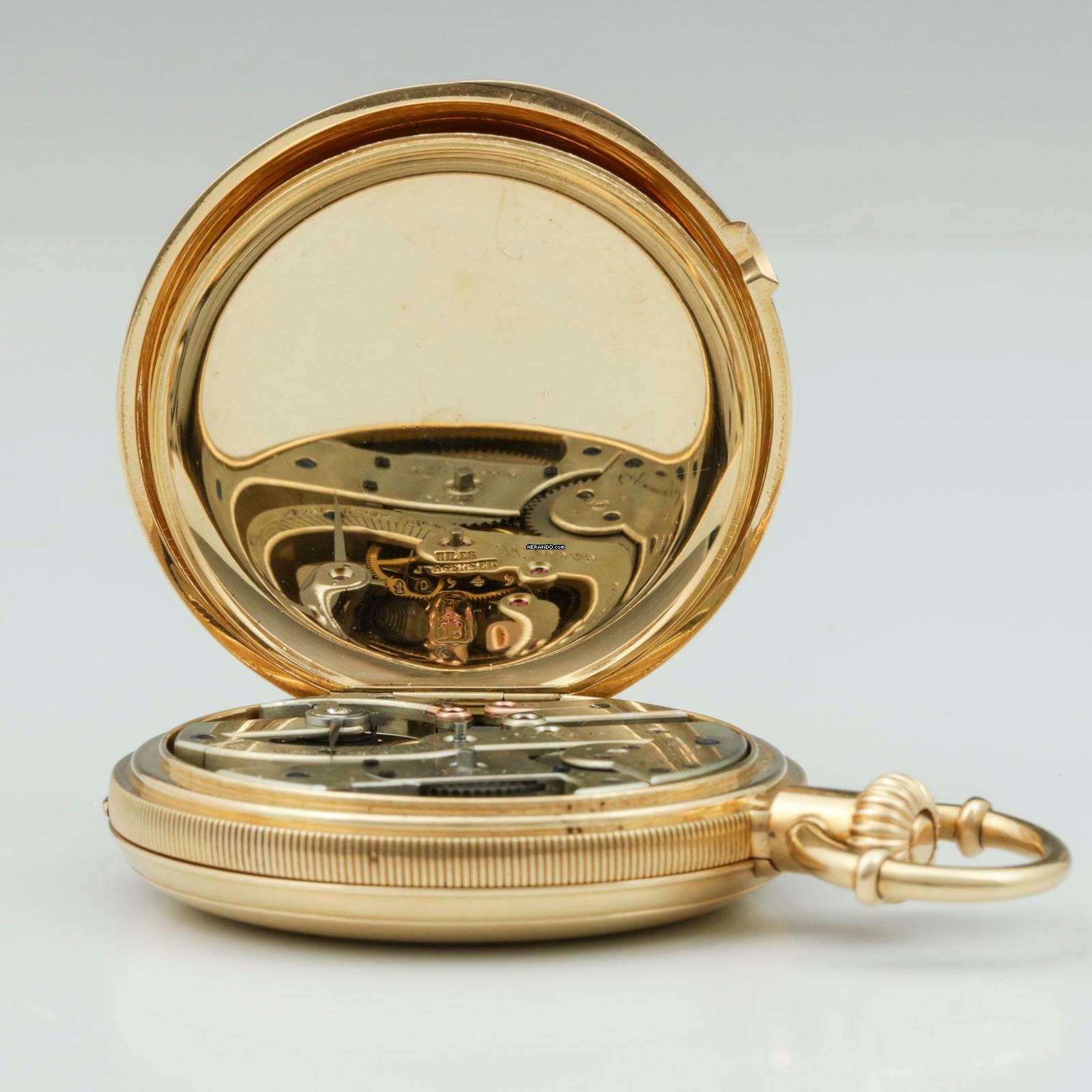 Thumbnail von Jules Jürgensen 150g schwere 20''' 18k Gelb Gold Anker-Chronometer Taschenuhr 1867 mit Jürgensens patentierter Bügel-Zeigerstellung