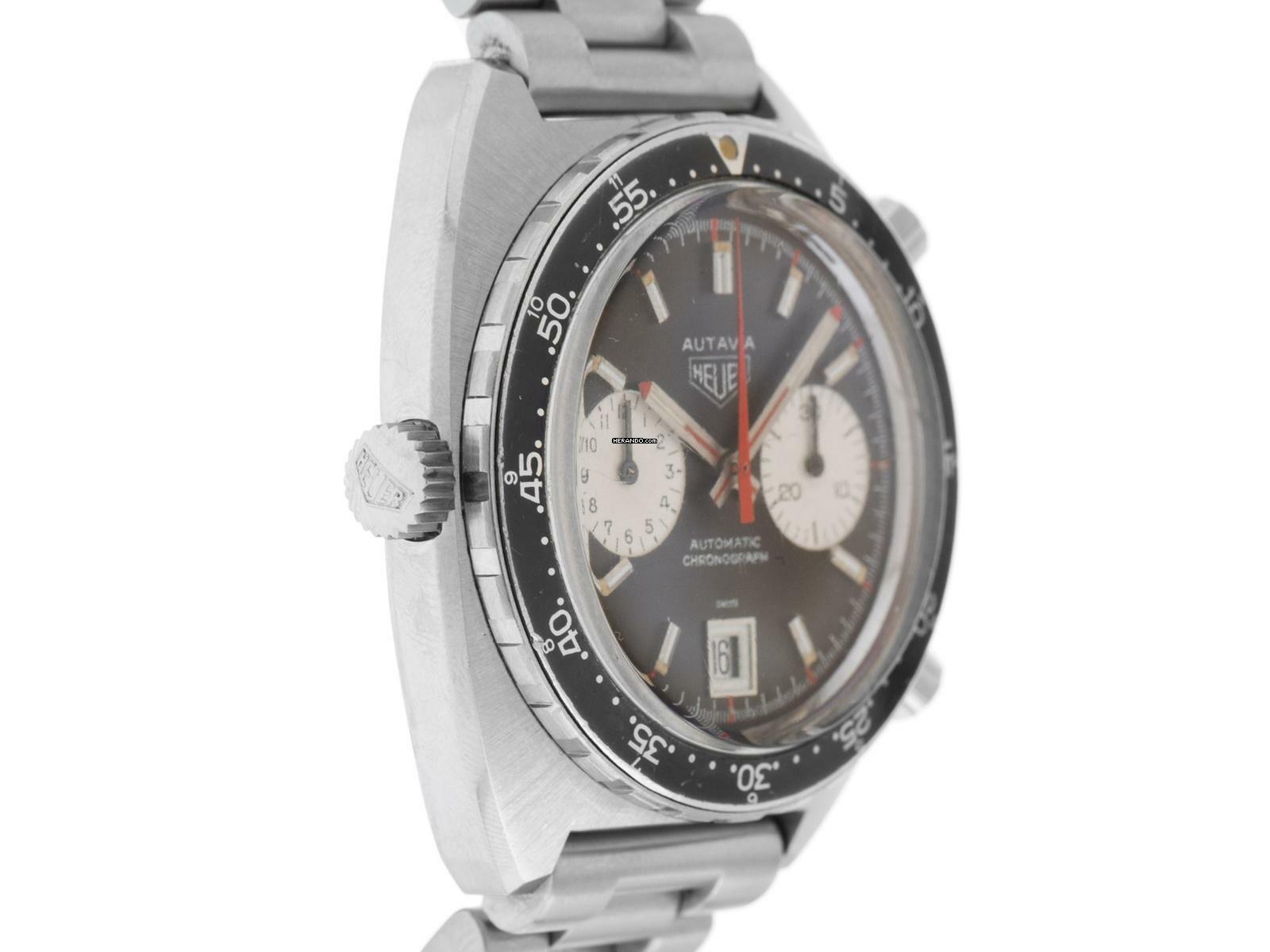 Thumbnail von Heuer Autavia Chronograph Ref.1163 1978 Full Set Original unpoliert