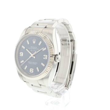  Rolex Air King 34 Blue Dial Fluted  