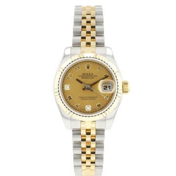  Rolex Lady-Datejust 26 Jubilee Fluted Steel/Gold Arabic Gold Dust Diamond Dial  
