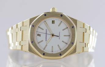 Thumbnail von Audemars Piguet Royal Oak 18K Gold 36mm Dream white Dial Automatic rar Klassiker Date